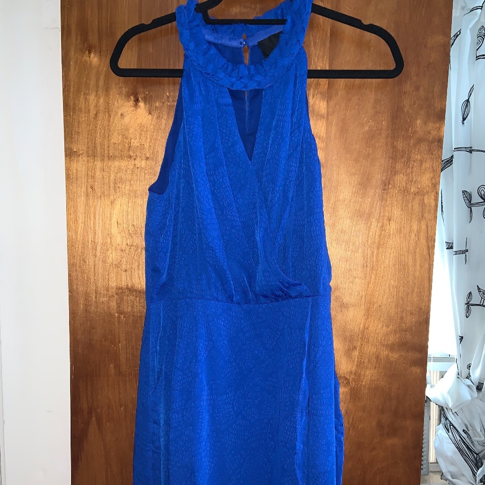 Royal Blue High Neck Dress WITH POCKETS